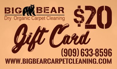 gift card carpet cleaning in Big Bear California